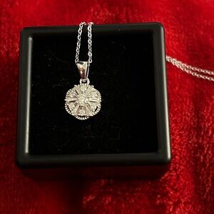 Moissanite Diamond Floral‎ Pendant Necklace retail $200